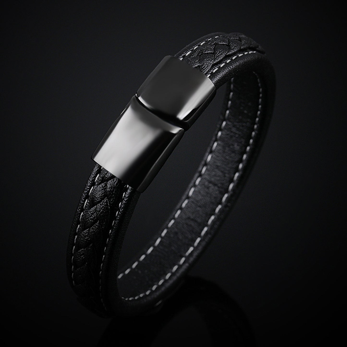 ~BRACELET~ Mens Woven Leather Simple Bracelet
