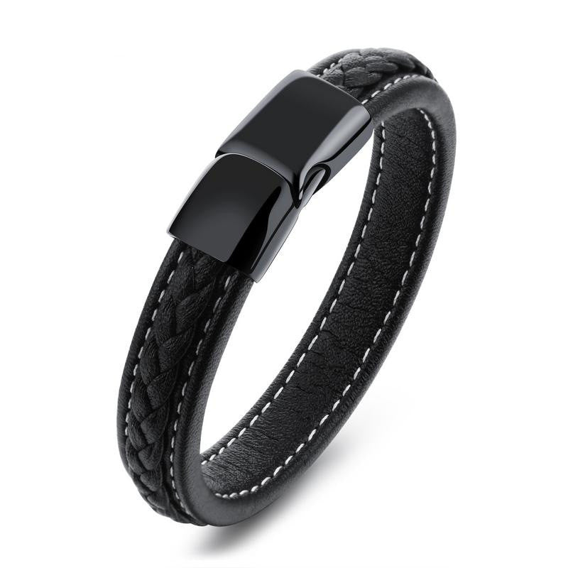 ~BRACELET~ Mens Woven Leather Simple Bracelet