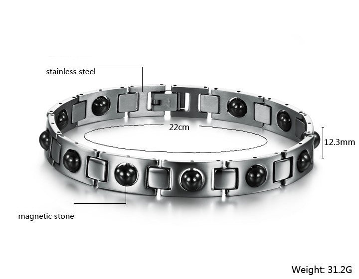 ~BRACELET~ Mens Stainless Steel Magnet Energy Bracelet