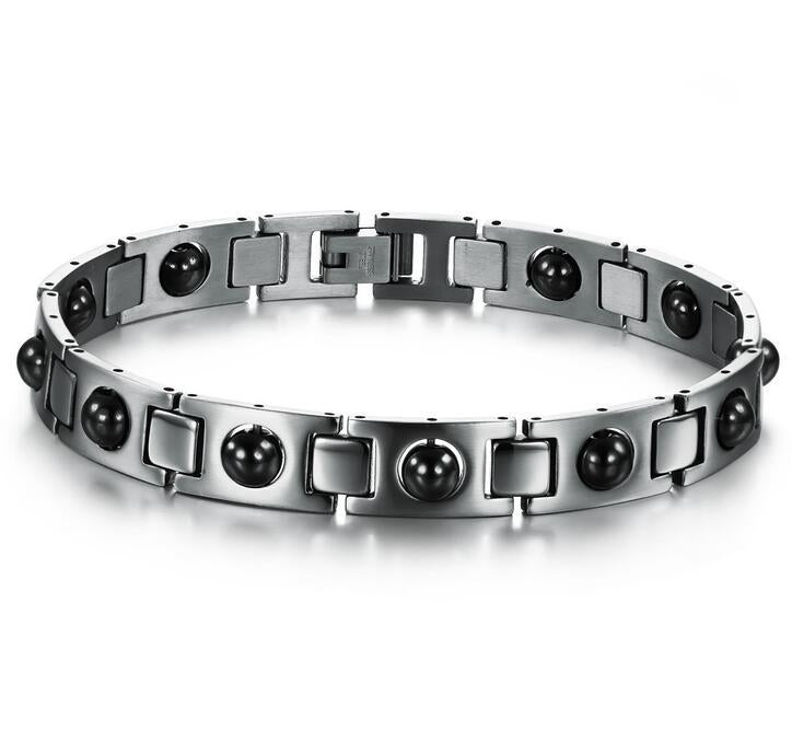 ~BRACELET~ Mens Stainless Steel Magnet Energy Bracelet