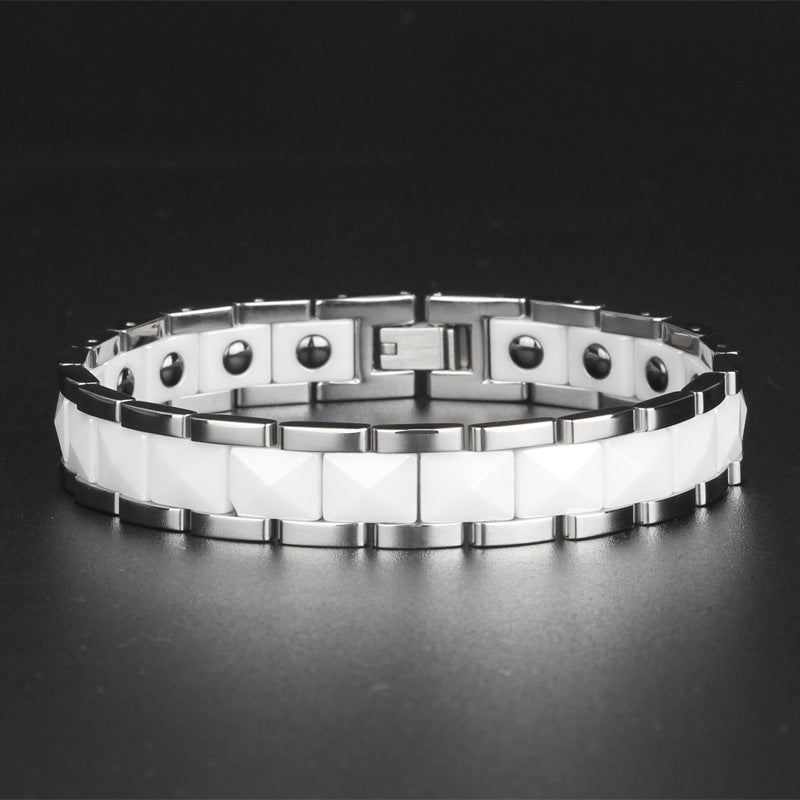 ~BRACELET~ Mens Ceramic & Stainless Steel Bracelet