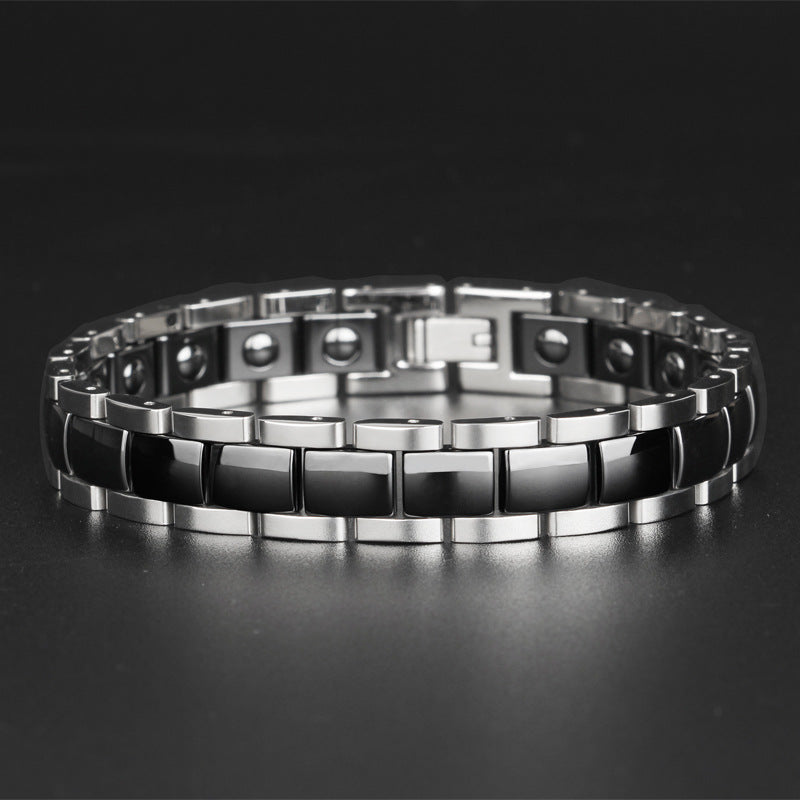 ~BRACELET~ Mens Ceramic & Stainless Steel Bracelet