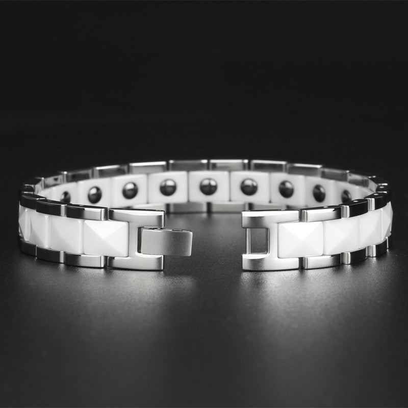 ~BRACELET~ Mens Ceramic & Stainless Steel Bracelet